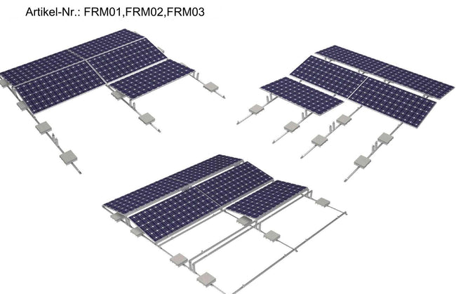 Flachdach-Solarmodul-Montagesystem  Ballast System FRM01 FRM02 FRM03 Preis je 100 Watt