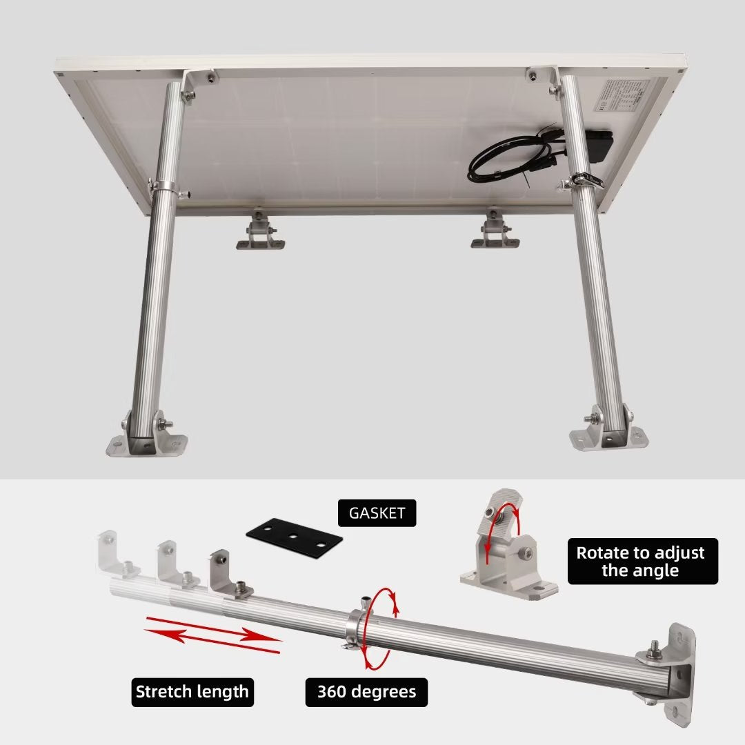 m4solar M01 Solarmodul ALU Solarmodul Halterung,Photovoltaik Aufständerung Balkonkraftwerk Halterung Solarpanel Befestigung Flachdach, Wand, Boot, Wohnmobil, senkrecht -Neigungswinkel:20-70°