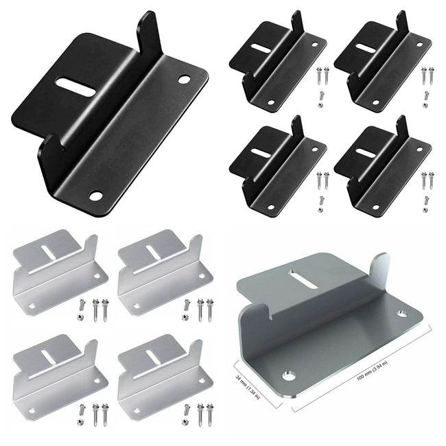 Solarmodul Halterung Z-Halter 4 Stück Schwarz/Silber Mzb02