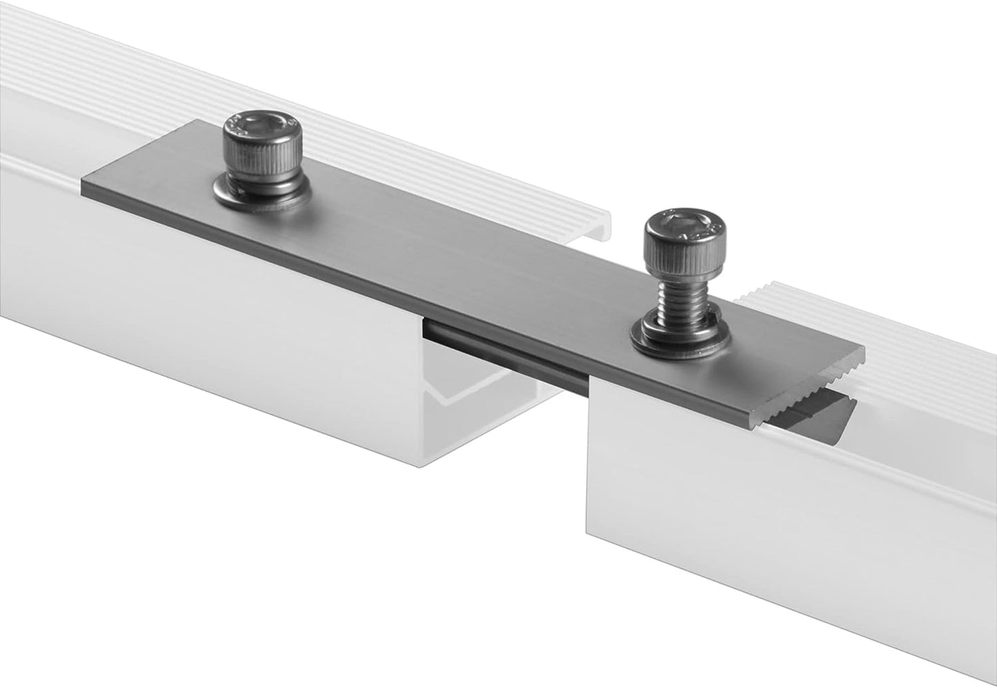 Universal Aluminium Solarmodulschienen Profil Verbinder | Solarbefestigung Verbindung | verstellbarer T-Form Solarmodulträger, Befestigungsmodul | Endklemme, Modulklemme, Montagehalterung