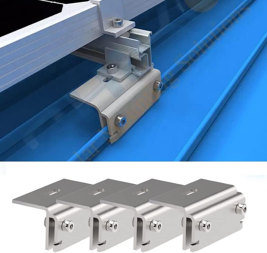 4x Dachfalzklemme zur Solarpanel Befestigung I Stehfalzklemme Photovoltaik aus Edelstahl 1.4301 I Klemme 45x52mm zur Solarmodul Dachbefestigung I Montageklemme zur Stehfalzdach-Montage
