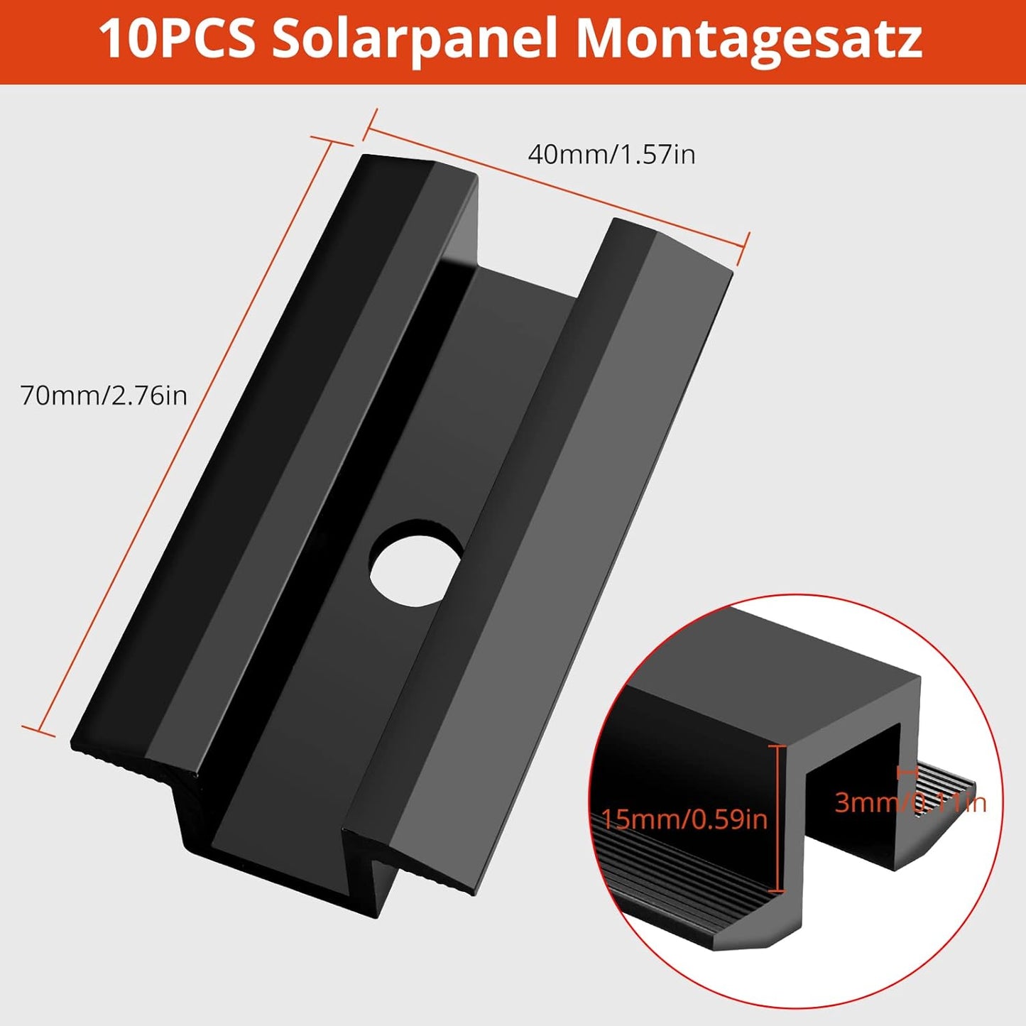 10pcs Photovoltaik-Solarmodul-Mittelklemmen Mzy13