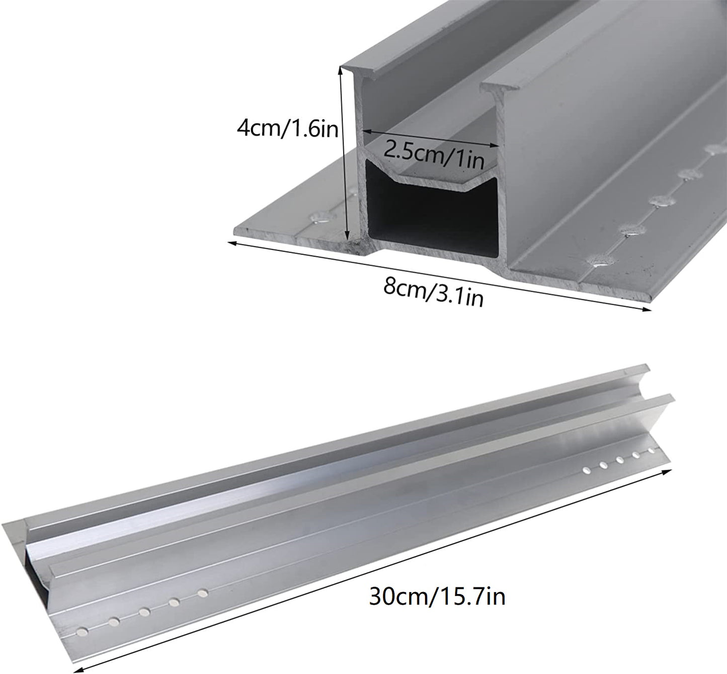 Solarmodul Photovoltaik mini Alu Montageschiene Mini Solarprofil Montageprofil 300MM /400MM  mfm02