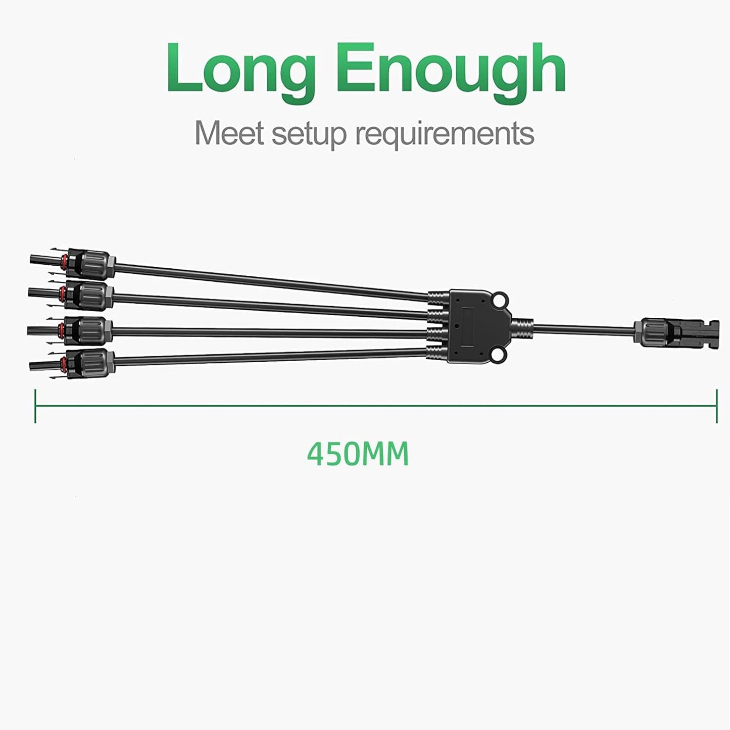 Solarkabel Y-Verbinder 1Y4 für 2,5mm²/4mm²/6mm² Solarkabel, 1 Paar Y-Verteiler 4-fach Abzweigdosen Solarverbinder, Kabelverlängerung für Solaranlage Steckerfertig