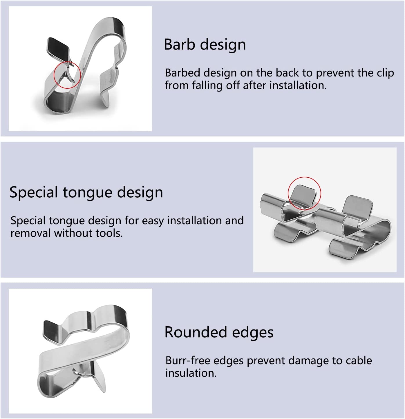 Clips de câble solaire en acier inoxydable Mxj03