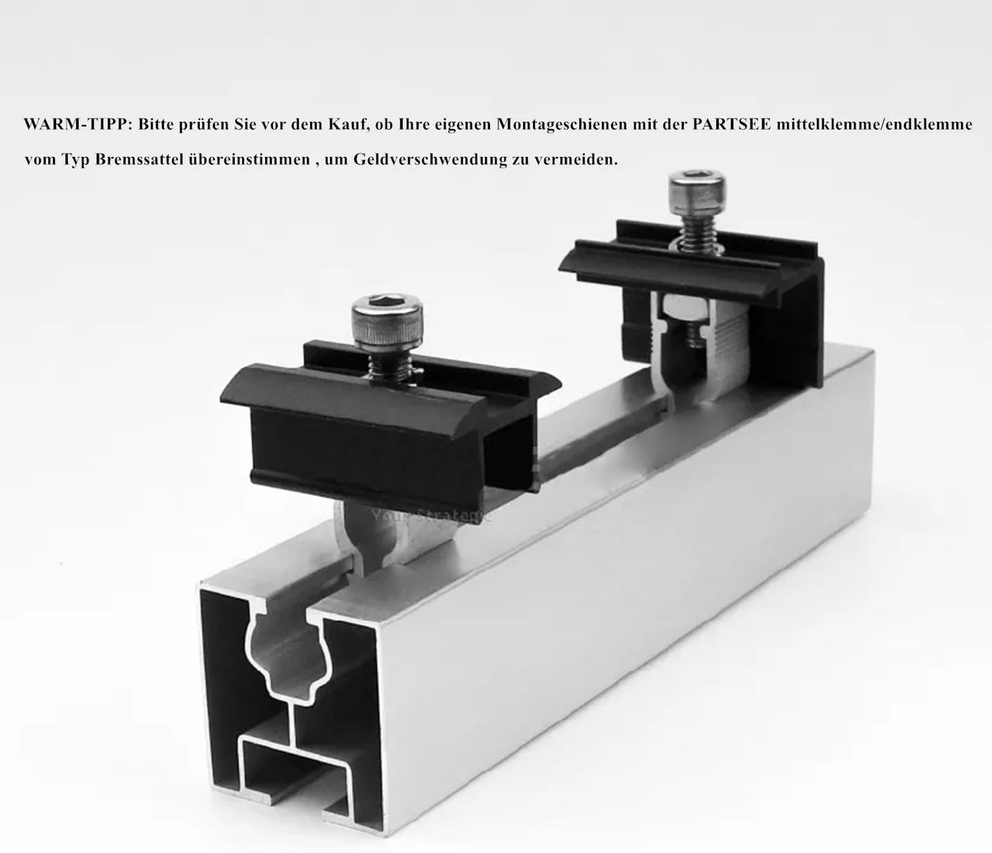 10 pcs Photovoltaik-Solarmodul-Mittelklemmen-Set 30-45mm Mzy08b