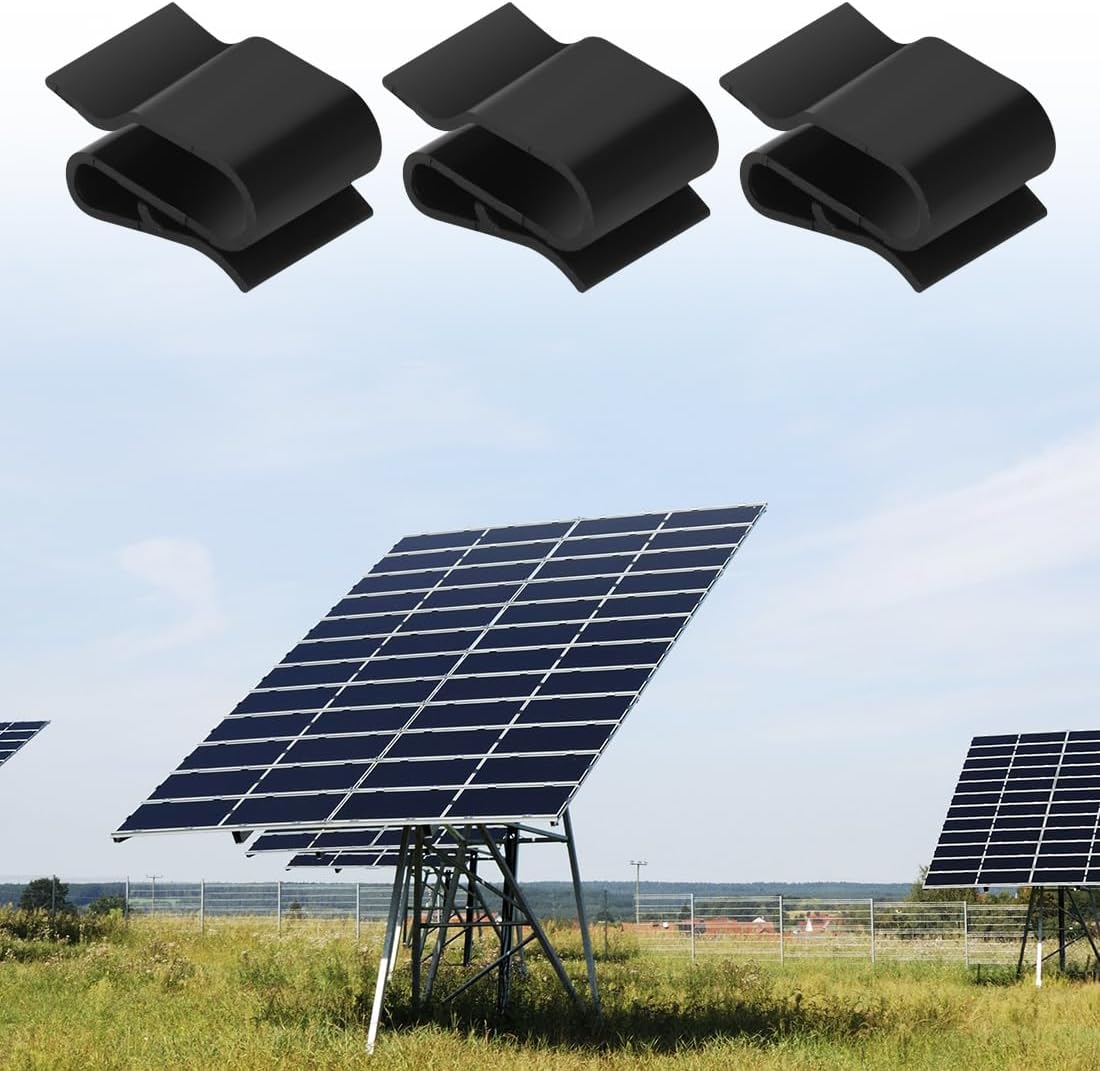 Solarpanel Kabelklemmen Photovoltaik Kabelclips Kabelhalter Kabelbinder Anhängerrahmen Drahtklemmen für Solarmodul Fixierung  Schwarz