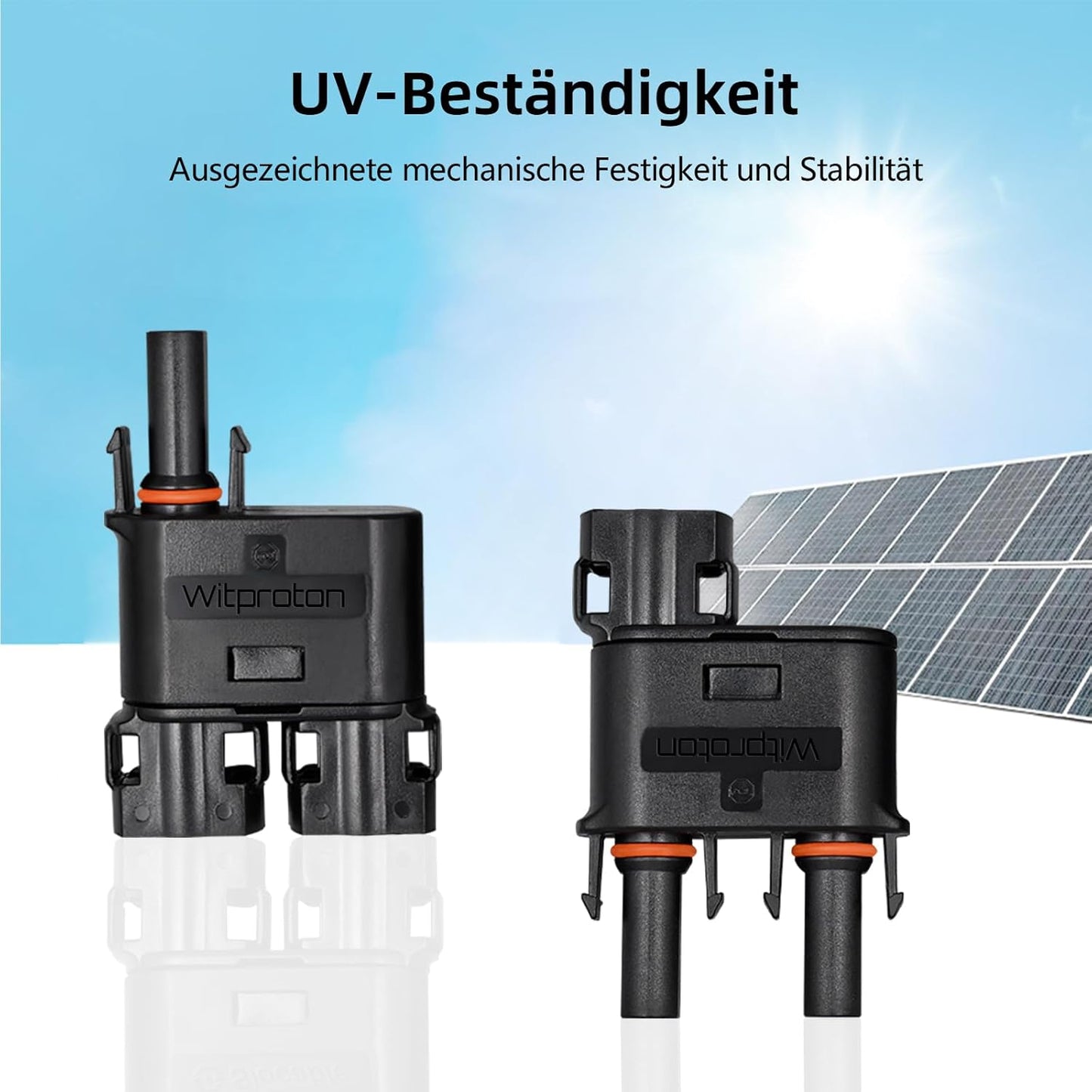 Solar Y Steckverbinder Paar 2-fach Verteiler für Solar Stecker Buchse Splitter,1500VDC,Wasserdicht IP68,1 Paar Solarpanel Kabelstecker