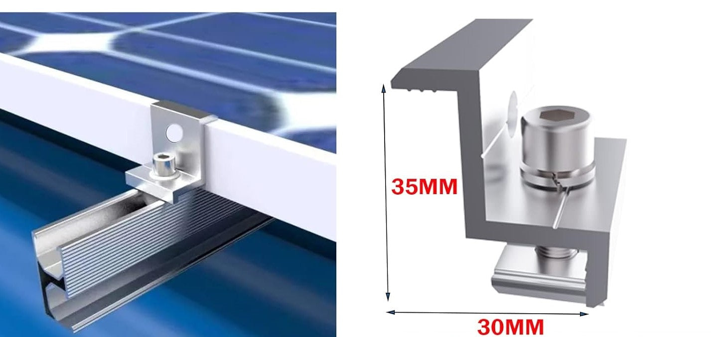 8 pcs Photovoltaik Solarmodul Endklemmensatz 30mm 35mm in einem Mby10