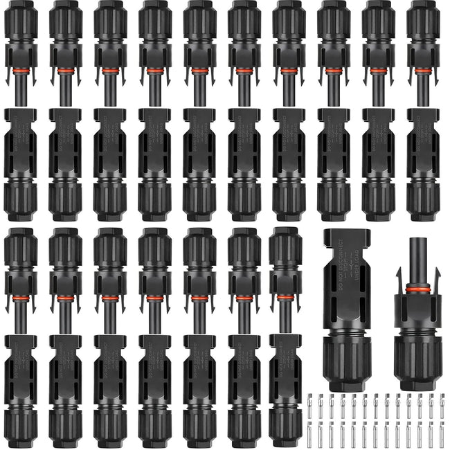 SolarStecker, 20/50/100 pcs Männlich Weiblich Solarmodul Stecker Ip67 Wasserdicht, PV Stecker Kompatibel mit 2.5mm²-6mm² Solarkabel