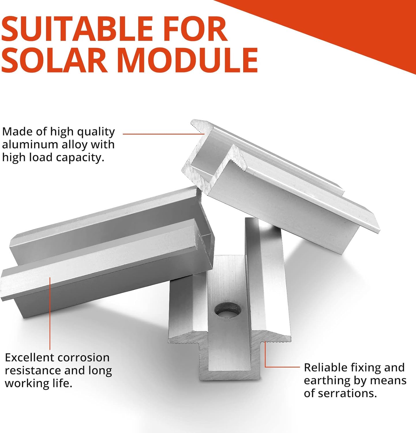 10pcs Photovoltaik-Solarmodul-Mittelklemmen Mzy13