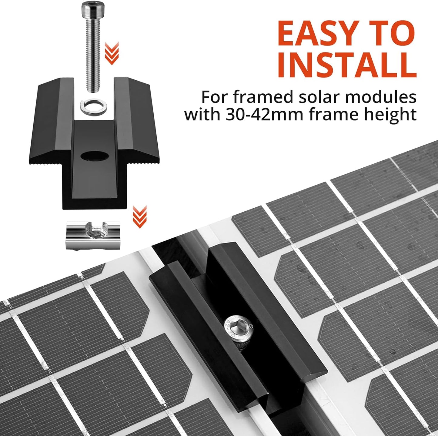 10pcs Photovoltaik-Solarmodul-Mittelklemmen Mzy13